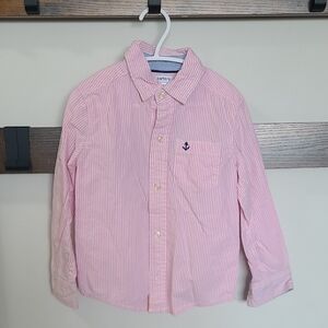 Carter's Pink Button Down Shirt with Embroidered Logo (🛍 Bundle ANY 6/$36)